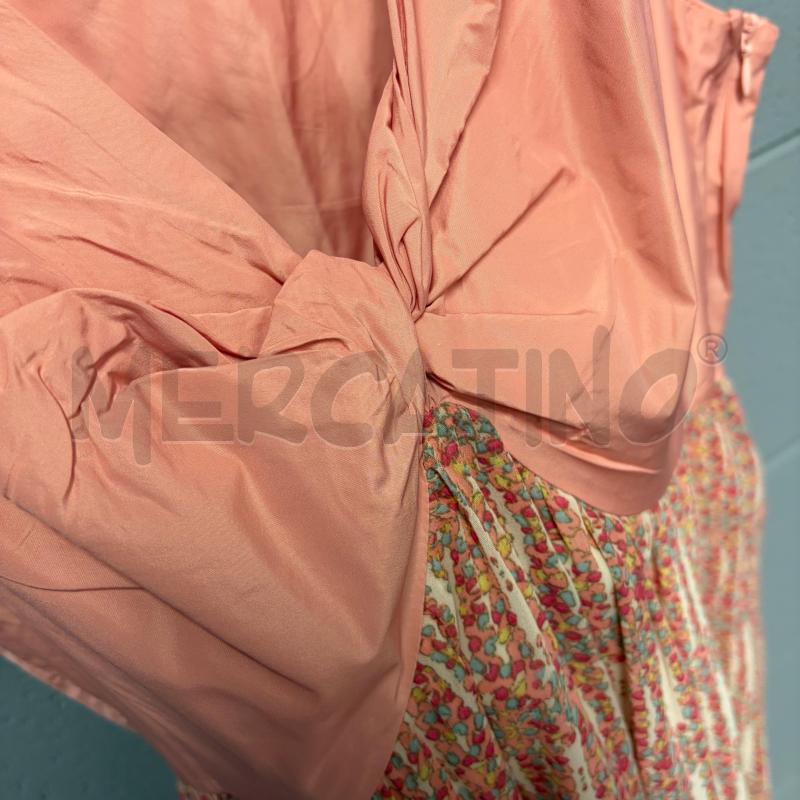 VESTITO DONNA TWINSET S/M ROSA SCOLLO V NODO GONNA FIORELLINI MULTICOLOR | Mercatino dell'Usato Corbetta 3