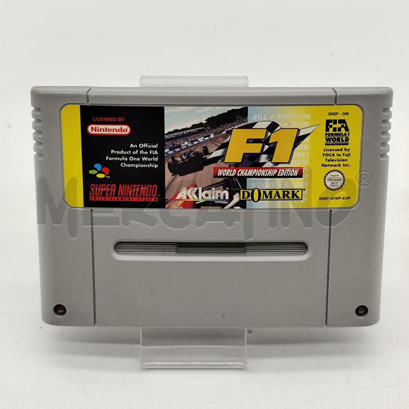 VIDEOGIOCO F1 WORLD CHAMPIONSHIP EDITION SUPER NINTENDO SNES G1090 | Mercatino dell'Usato Corbetta 1