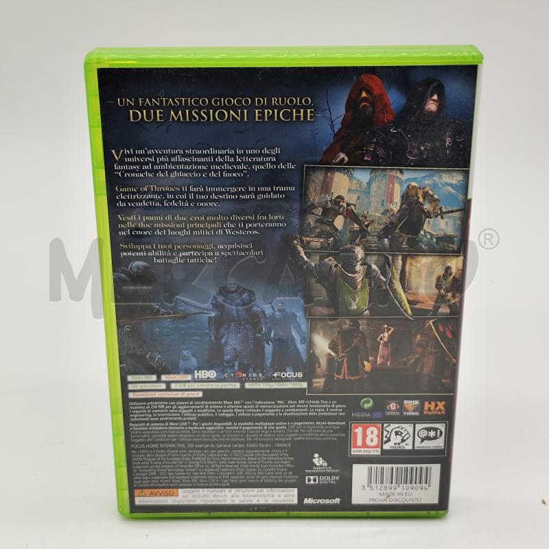 VIDEOGIOCO GAME OF THRONES XBOX 360 G10311 | Mercatino dell'Usato Corbetta 2