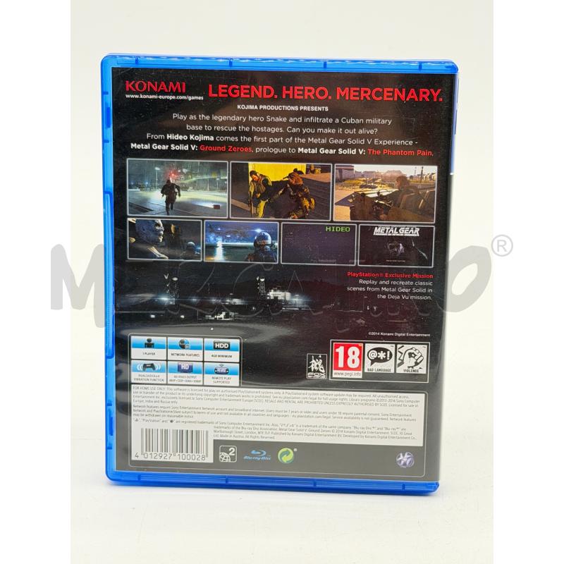 VIDEOGIOCO METAL GEAR SOLID V GROUND ZERO PLAYSTATION 4 PS4 G2885 | Mercatino dell'Usato Corbetta 2