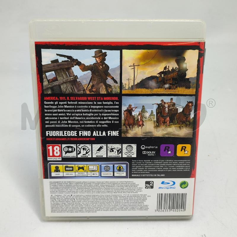 VIDEOGIOCO RED DEAD REDEMPTION PLAYSTATION 3 PS3 G7365