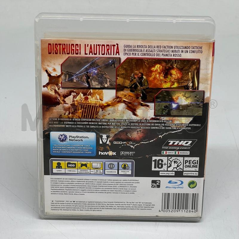 VIDEOGIOCO RED FACTION GUERRILLA PLAYSTATION 3 G216  | Mercatino dell'Usato Corbetta 2