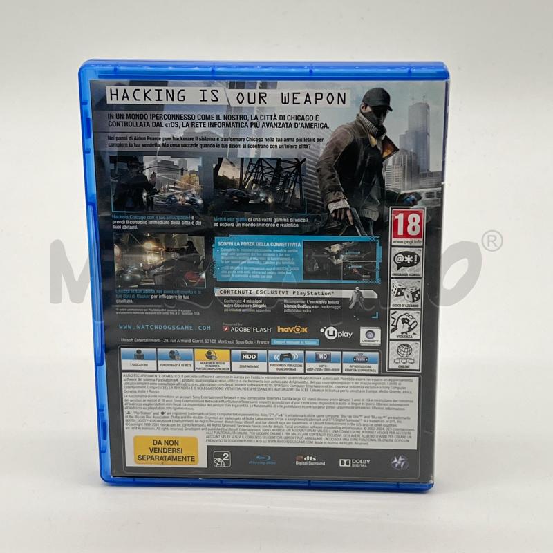 VIDEOGIOCO WATCH DOGS PLAYSTATION 4 G1658  | Mercatino dell'Usato Corbetta 2
