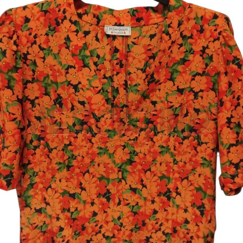 ABITO DONNA ARANCIO FIORI YVES SAINT LAURENT | Mercatino dell'Usato Bernareggio 2