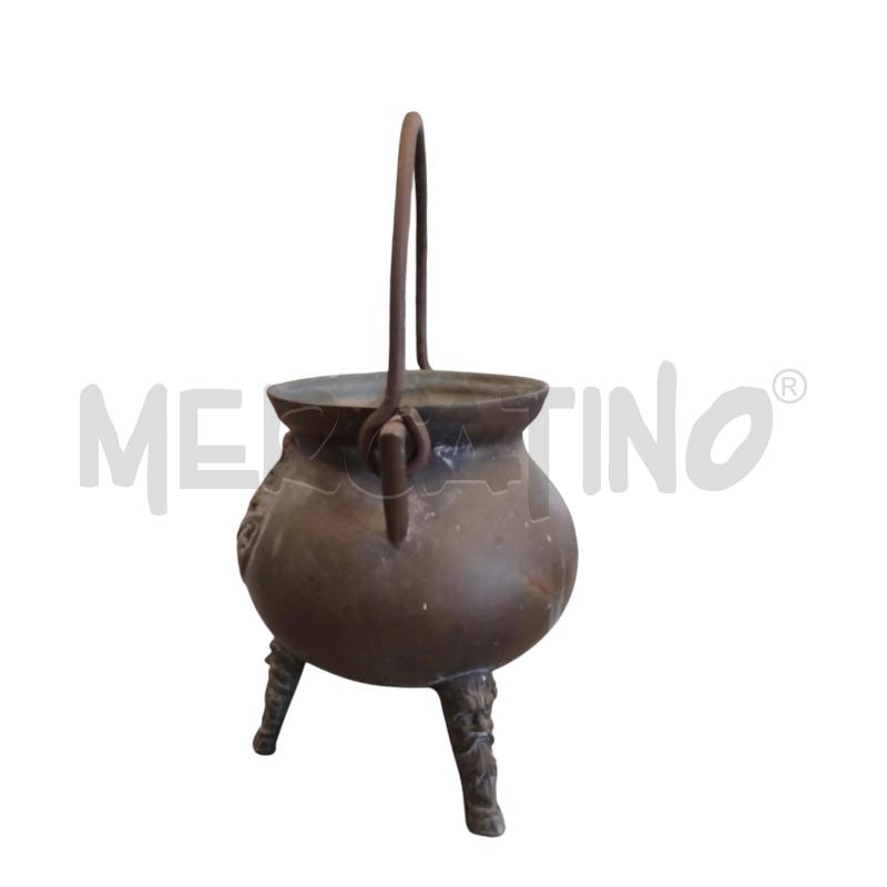 ANTICO PAIOLO TRIPODE BRONZO  | Mercatino dell'Usato Bernareggio 3