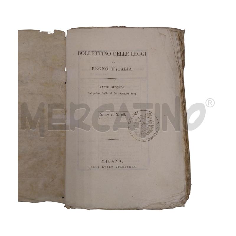 A LIBRO BOLLETTINO DELLE LEGGI MILANO 1807 | Mercatino dell'Usato Bernareggio 4