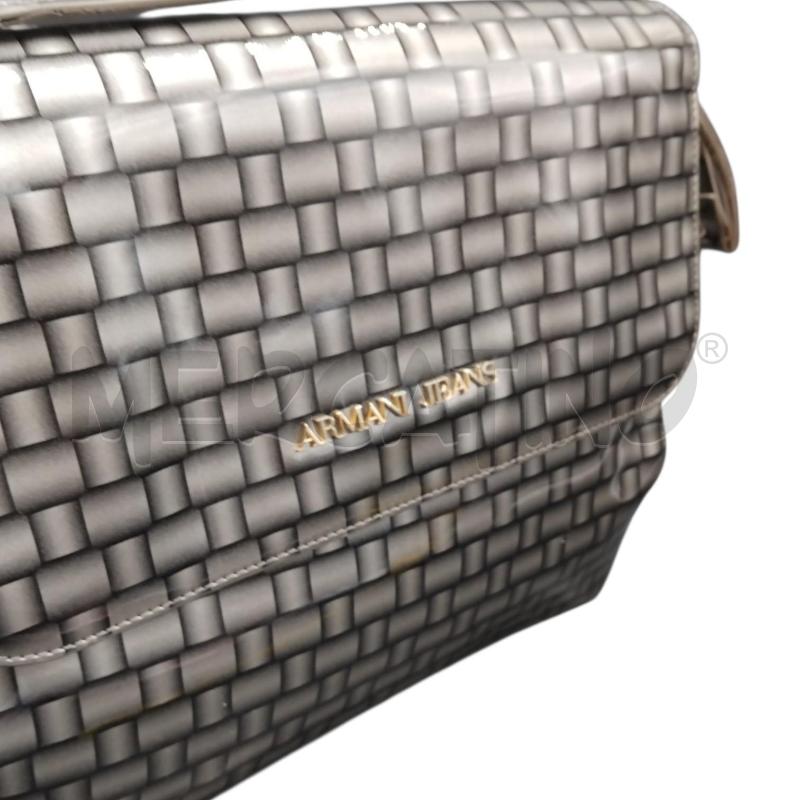 BORSA DONNA ECO INTRECCIO GRIGIO ARMANI | Mercatino dell'Usato Bernareggio 4