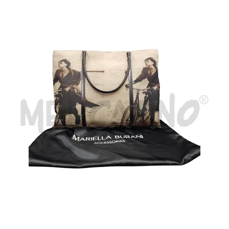 BORSA DONNA GRANDE BURANI DONNA BICI TELA PELLE | Mercatino dell'Usato Bernareggio 2