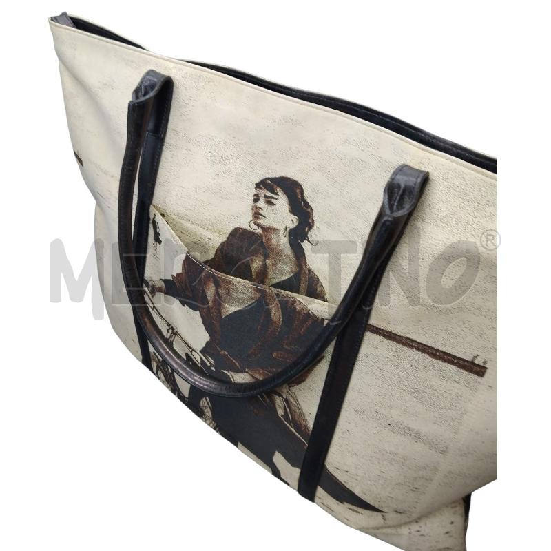 BORSA DONNA GRANDE BURANI DONNA BICI TELA PELLE | Mercatino dell'Usato Bernareggio 4