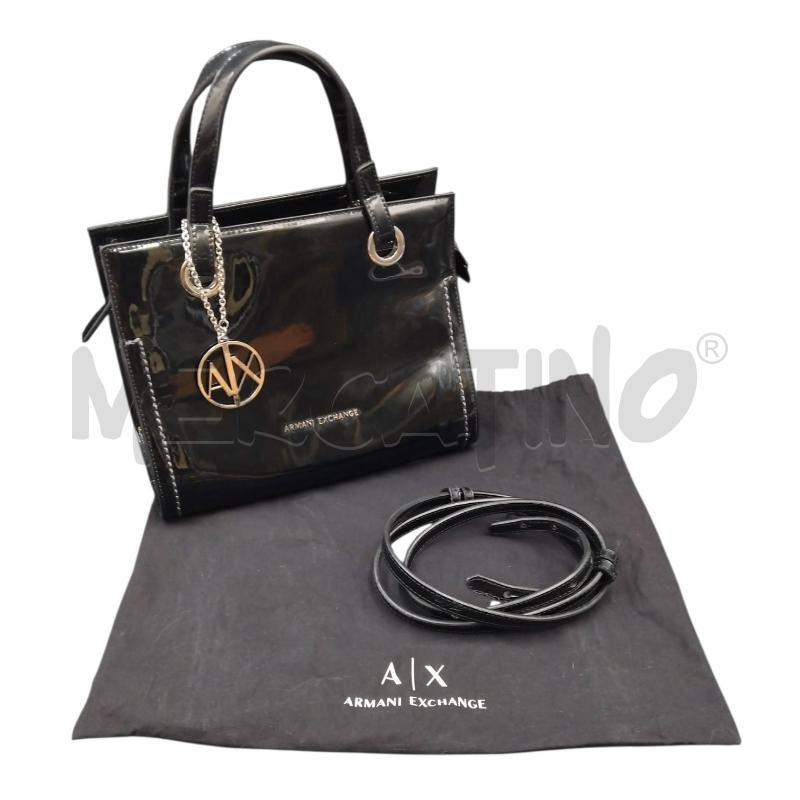 BORSA DONNA NERO VERNICE ARMANI X TRAC | Mercatino dell'Usato Bernareggio 1