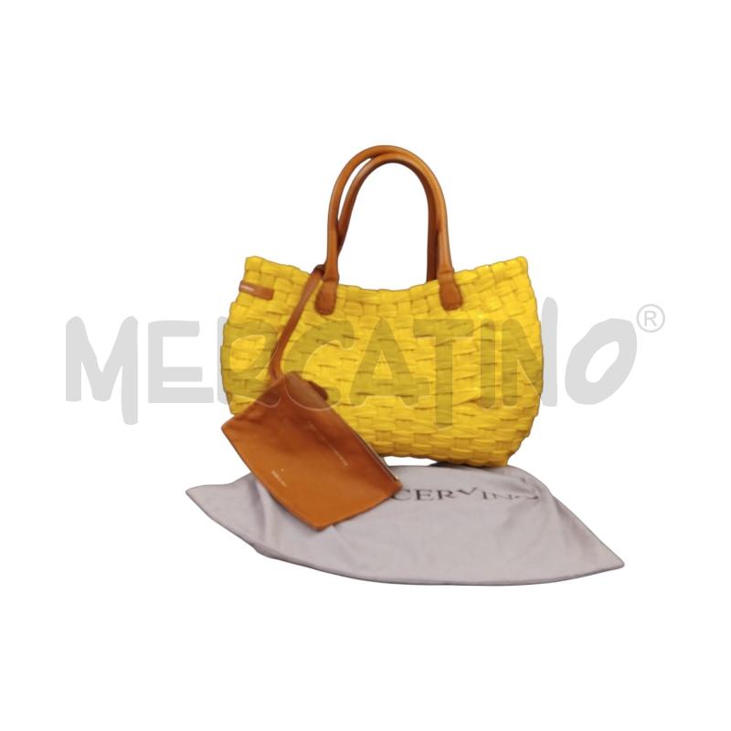 BORSA DONNA SCERVINO GIALLA PELLE | Mercatino dell'Usato Bernareggio 4