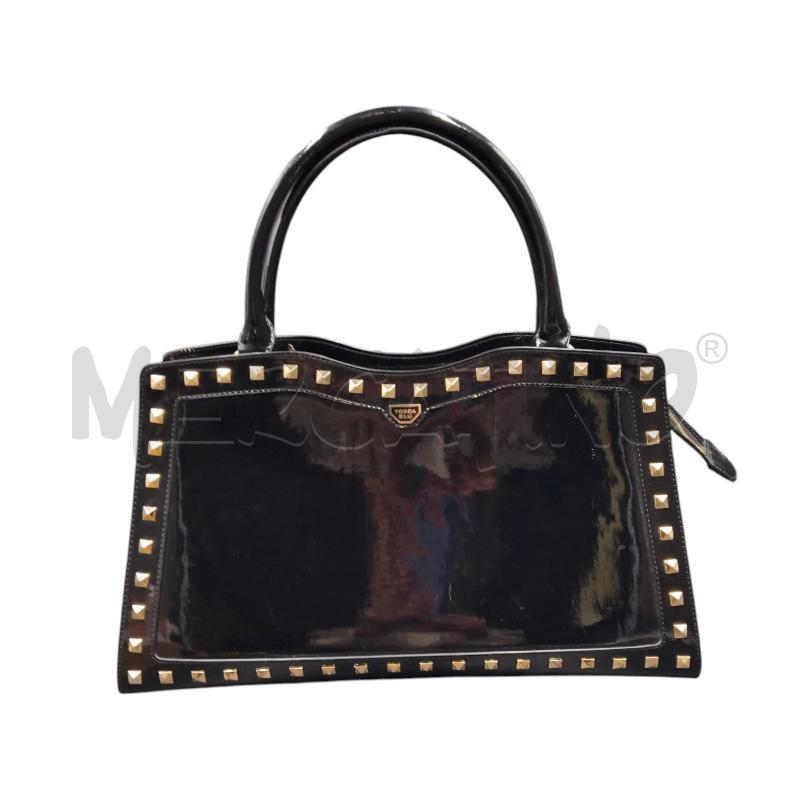 BORSA DONNA VERNICE BORCHIE QUADRATE TOSCA | Mercatino dell'Usato Bernareggio 1
