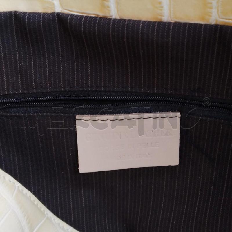 BORSA PELLE BURRO STAMPA RETTILE GRANDE | Mercatino dell'Usato Bernareggio 4