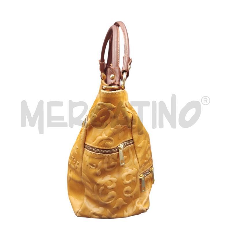 BORSA PELLE GENUINE LEATHER BISCOTTO FOGLIE | Mercatino dell'Usato Bernareggio 2