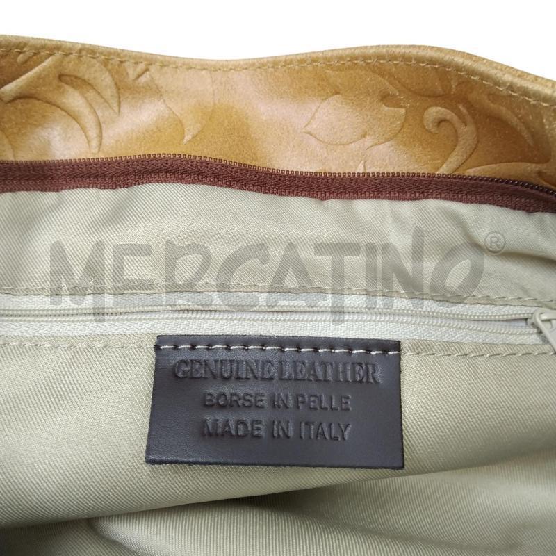 BORSA PELLE GENUINE LEATHER BISCOTTO FOGLIE | Mercatino dell'Usato Bernareggio 5