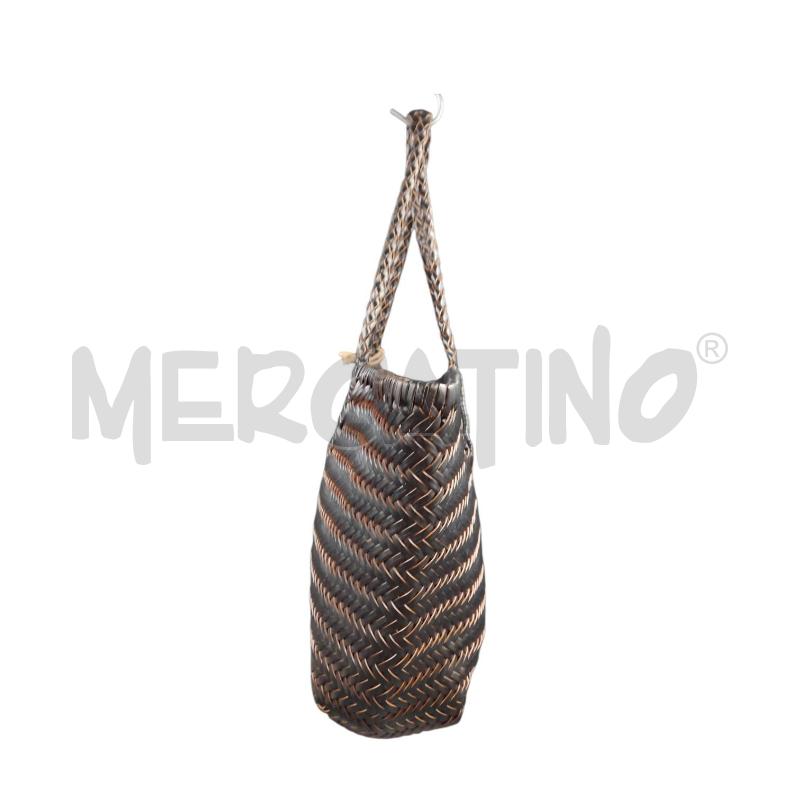 BORSA PELLE INTRECCIO NERO  | Mercatino dell'Usato Bernareggio 2
