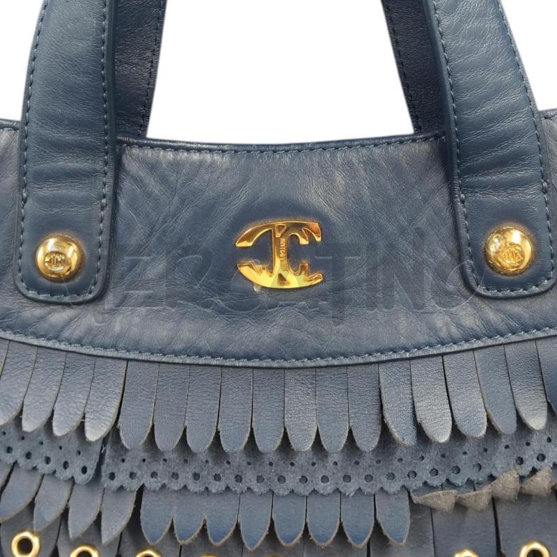 BORSA PELLE JUST CAVALLI BLU BORCHIE | Mercatino dell'Usato Bernareggio 5