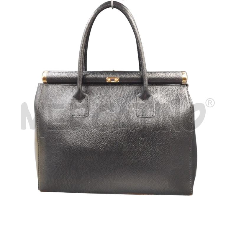 BORSA PELLE NERO ORO RIGIDA NM | Mercatino dell'Usato Bernareggio 2