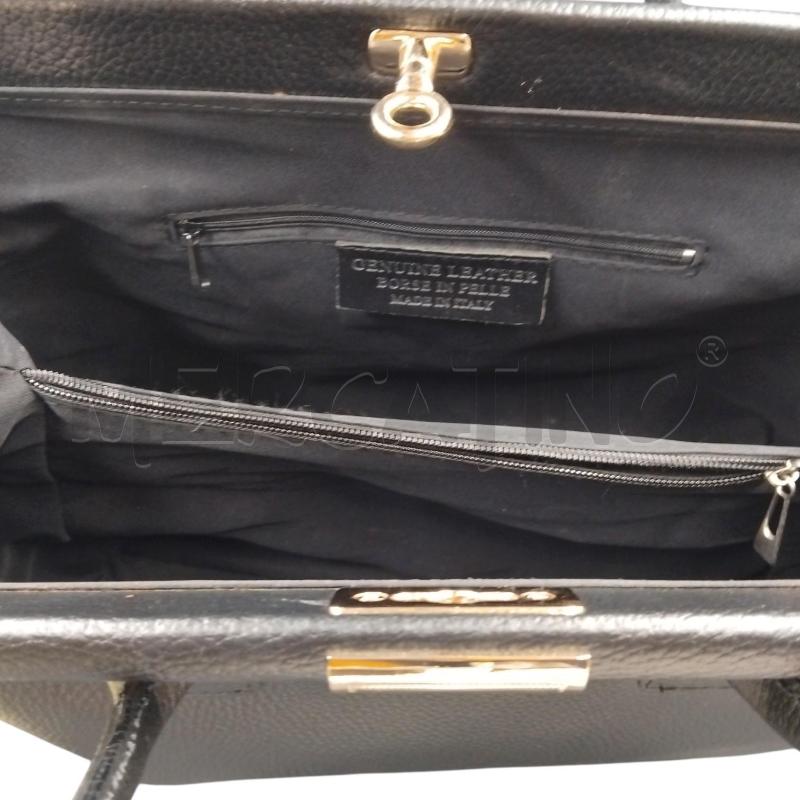 BORSA PELLE NERO ORO RIGIDA NM | Mercatino dell'Usato Bernareggio 5