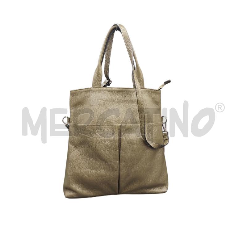 BORSA PELLE VERDE RETTANGOLO GRANDE TASCHE | Mercatino dell'Usato Bernareggio 1