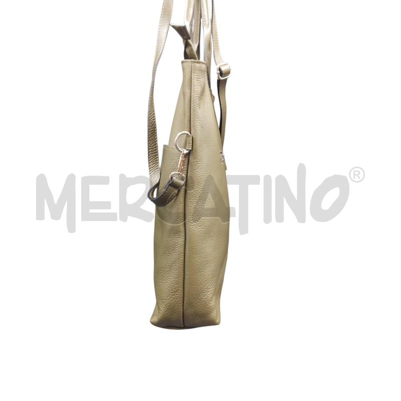 BORSA PELLE VERDE RETTANGOLO GRANDE TASCHE | Mercatino dell'Usato Bernareggio 2