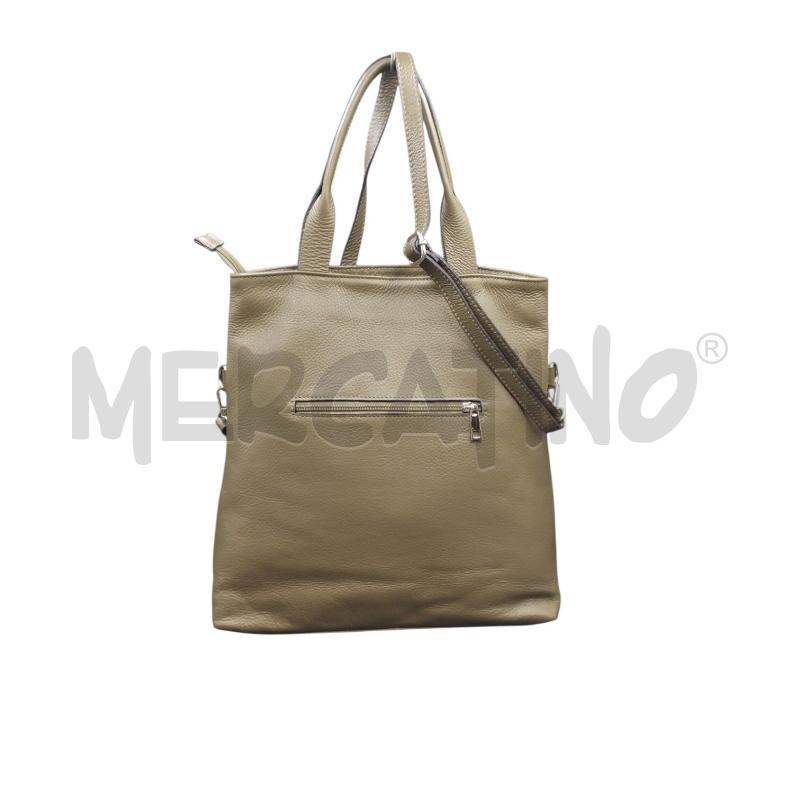 BORSA PELLE VERDE RETTANGOLO GRANDE TASCHE | Mercatino dell'Usato Bernareggio 3