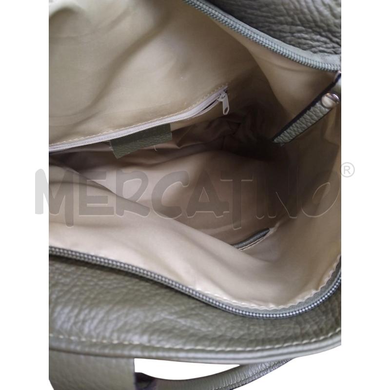 BORSA PELLE VERDE RETTANGOLO GRANDE TASCHE | Mercatino dell'Usato Bernareggio 5