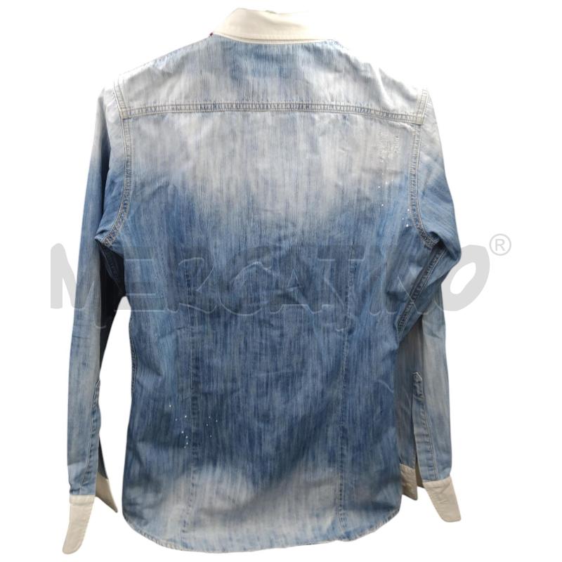 CAMICIA U DSQUARED DENIM TASCHINO COSTE SCOZZES BLU ROSSO | Mercatino dell'Usato Bernareggio 2