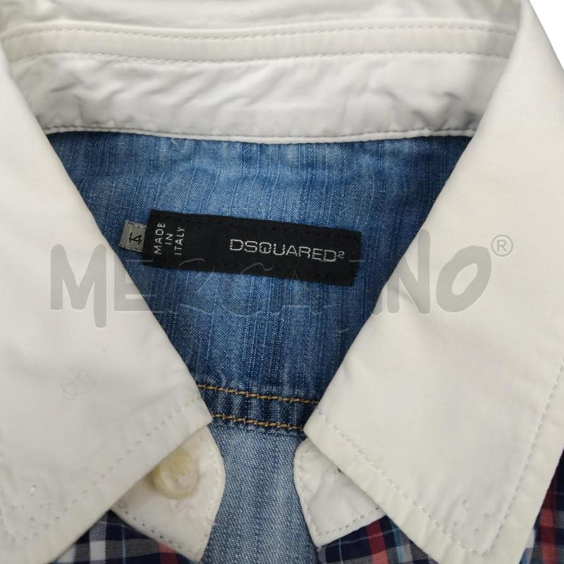 CAMICIA U DSQUARED DENIM TASCHINO COSTE SCOZZES BLU ROSSO | Mercatino dell'Usato Bernareggio 4