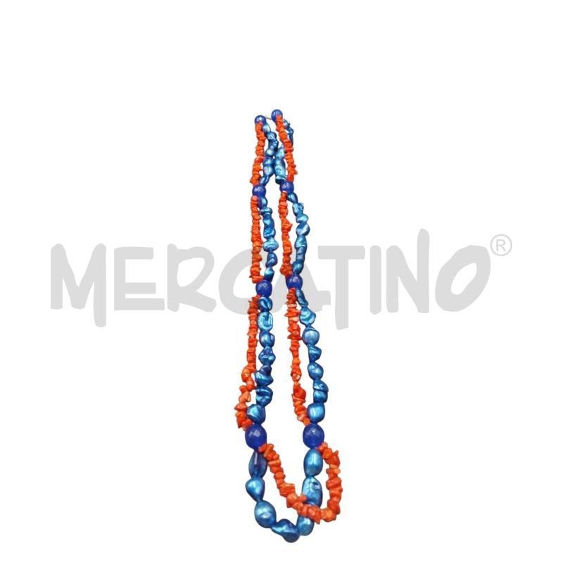 COLLANA COLLARO CORALLO PERLE BLU | Mercatino dell'Usato Bernareggio 2