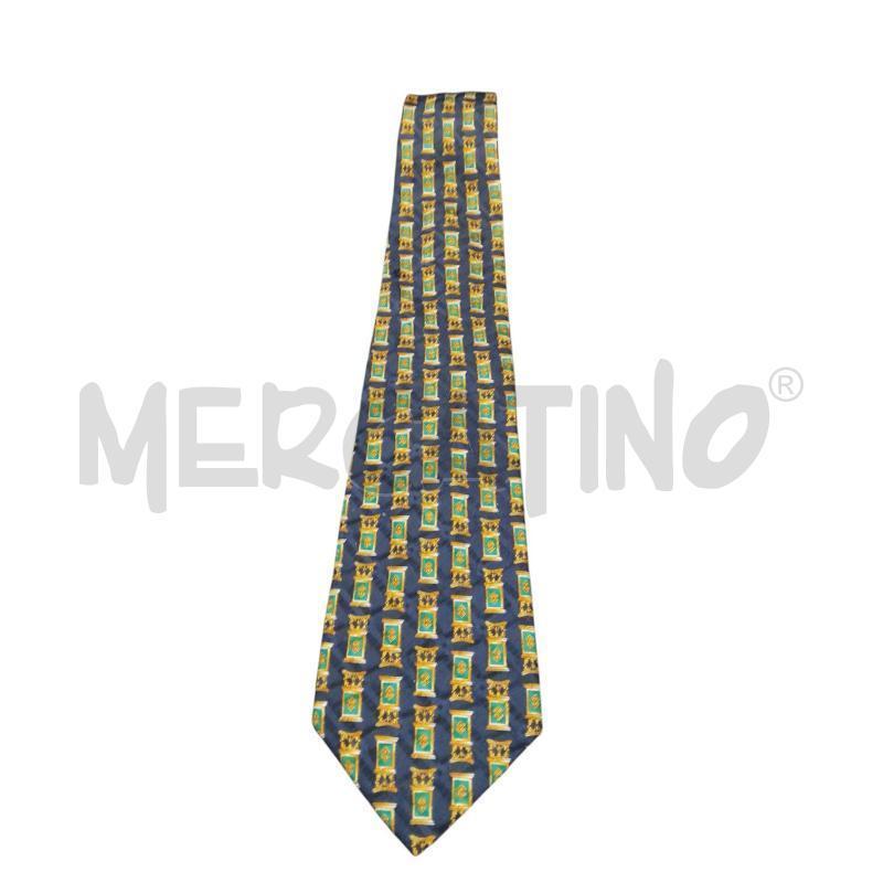 CRAVATTA BLU FANTA VERDE GIALLO VERSACE  | Mercatino dell'Usato Bernareggio 1