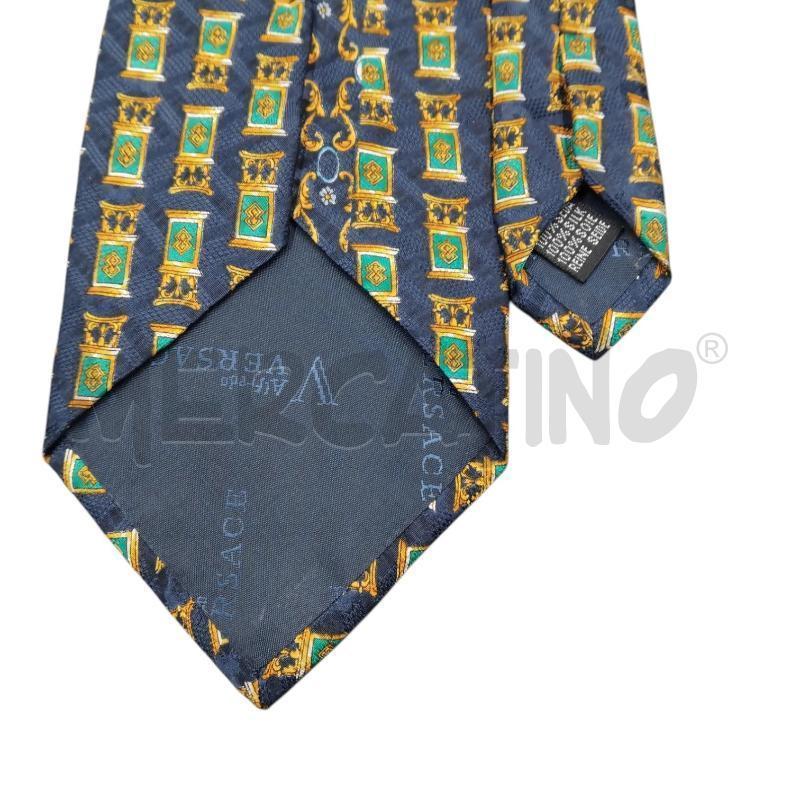 CRAVATTA BLU FANTA VERDE GIALLO VERSACE  | Mercatino dell'Usato Bernareggio 4