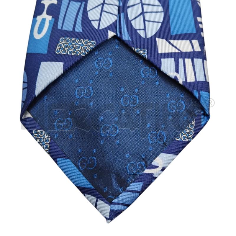 CRAVATTA GUCCI AZZUR BLU  | Mercatino dell'Usato Bernareggio 4
