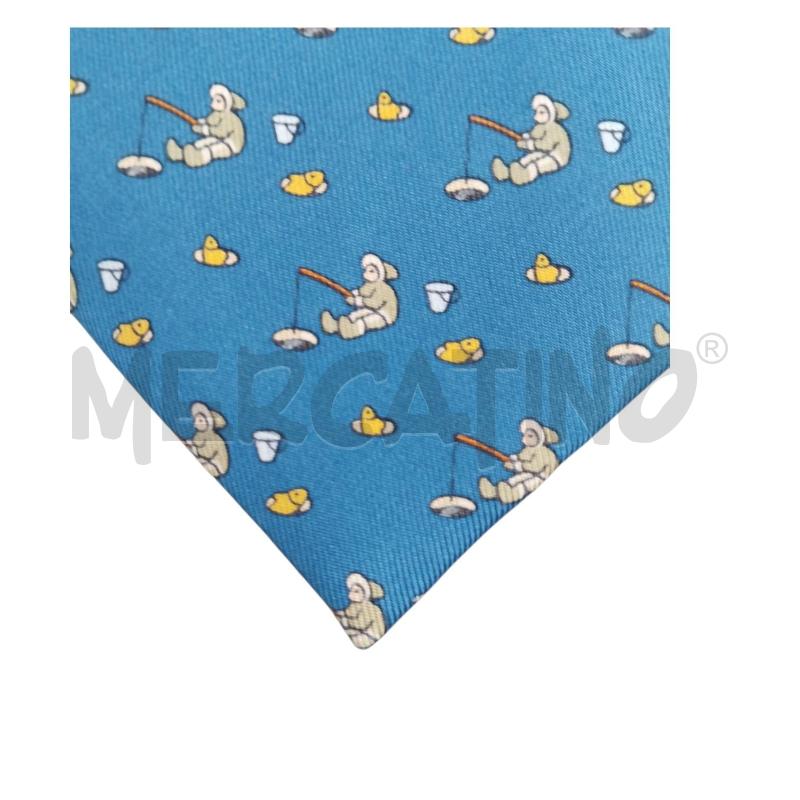 CRAVATTA HERMES AZZ PESCATORE  | Mercatino dell'Usato Bernareggio 5