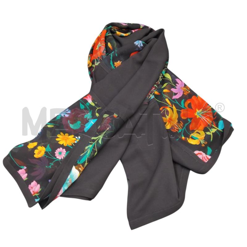 FOULARD FRANCO FERRARI NERO FIORI SETA | Mercatino dell'Usato Bernareggio 5