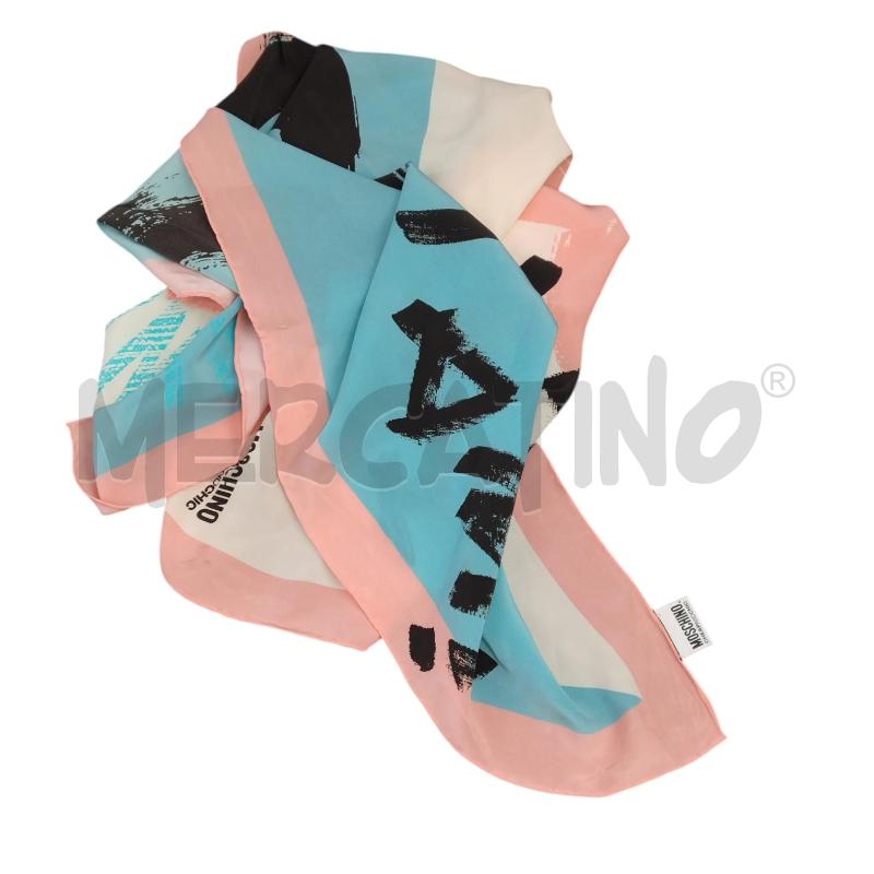 FOULARD MOSCHINO AZZURRO ROSA PEACE | Mercatino dell'Usato Bernareggio 1