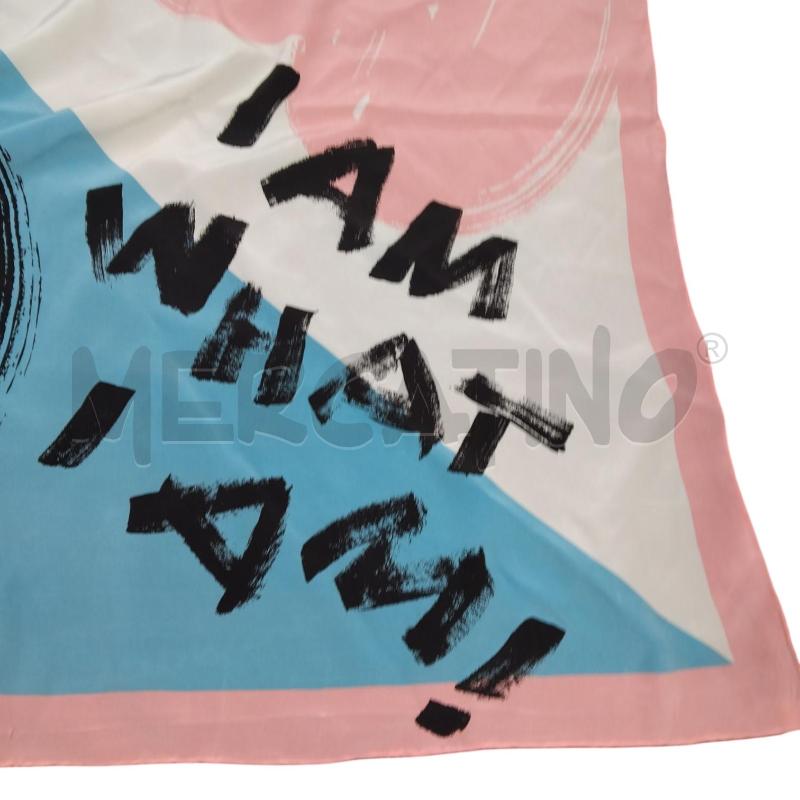 FOULARD MOSCHINO AZZURRO ROSA PEACE | Mercatino dell'Usato Bernareggio 4