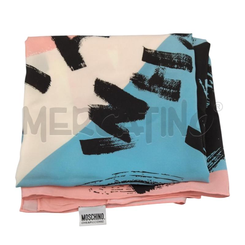 FOULARD MOSCHINO AZZURRO ROSA PEACE | Mercatino dell'Usato Bernareggio 5