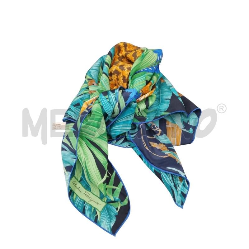 FOULARD SALVATORE FERRAGAMO VERDE BLU  | Mercatino dell'Usato Bernareggio 4