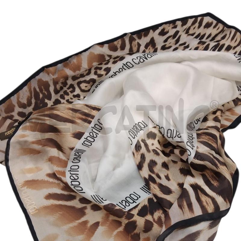 FR FOULARD ROBERTO CAVALLI SETA CORNICE LEOPARDATA | Mercatino dell'Usato Bernareggio 4