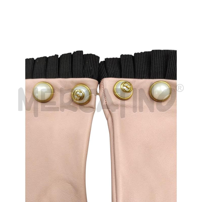 GUANTI DONNA PELLE GUCCI ROSA PERLE | Mercatino dell'Usato Bernareggio 3
