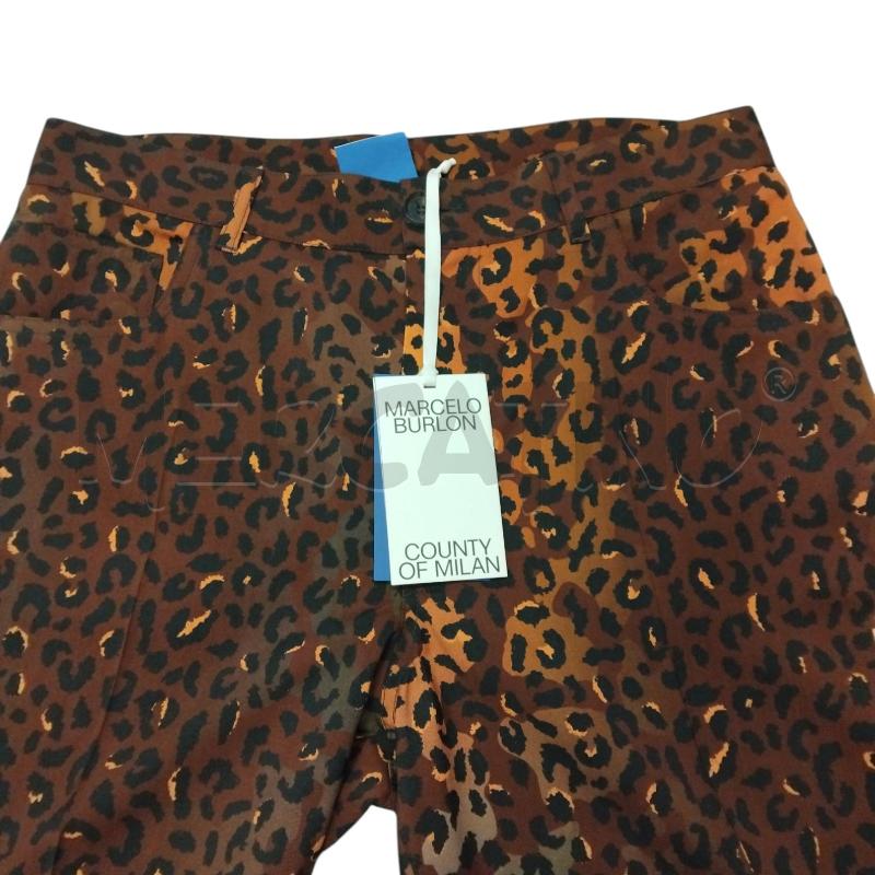 PANTALONE D MARCELO BURLON ANIMALIER MARRONE  | Mercatino dell'Usato Bernareggio 2