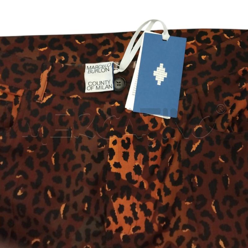 PANTALONE D MARCELO BURLON ANIMALIER MARRONE  | Mercatino dell'Usato Bernareggio 5