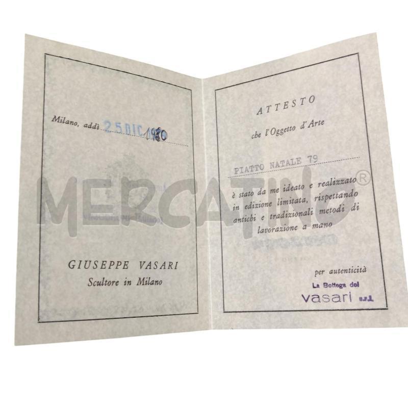 PIATTO NATALE 1979 GIUSEPPE VASARI  | Mercatino dell'Usato Bernareggio 4