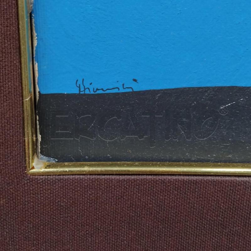 QUADRO GIANNINI DONNA ROSSO BLU CORNICE ORO | Mercatino dell'Usato Bernareggio 2