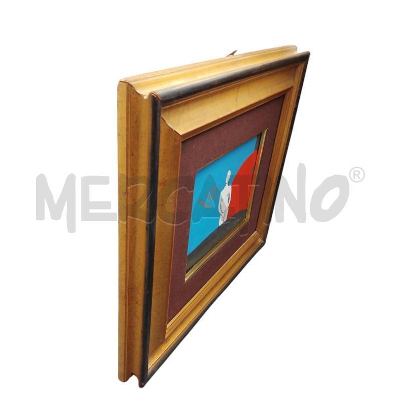 QUADRO GIANNINI DONNA ROSSO BLU CORNICE ORO | Mercatino dell'Usato Bernareggio 3