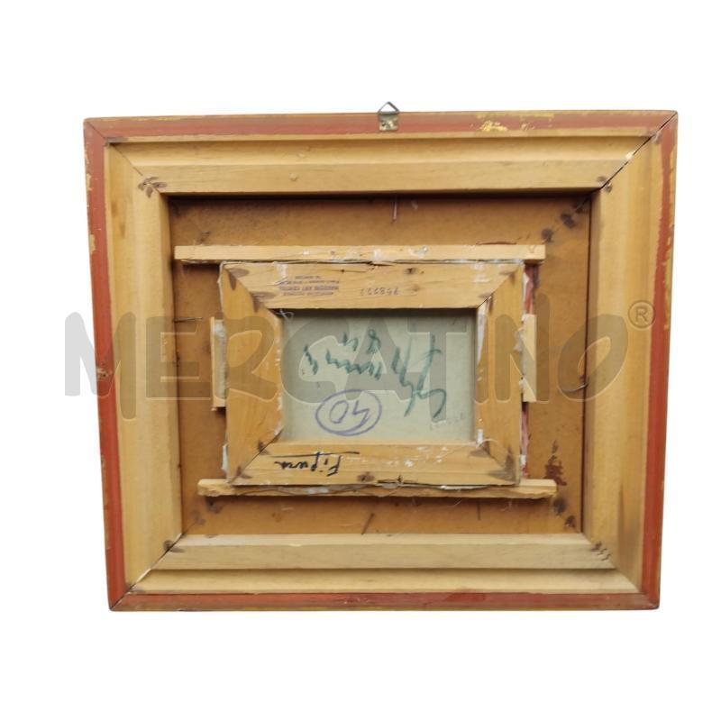 QUADRO GIANNINI DONNA ROSSO BLU CORNICE ORO | Mercatino dell'Usato Bernareggio 4