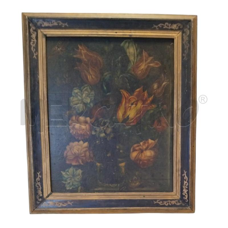 QUADRO NATURA MORTA CORNICE NERO DECORO O | Mercatino dell'Usato Bernareggio 1