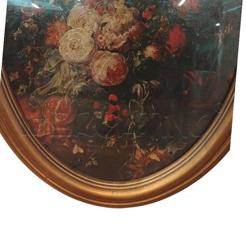 QUADRO OVALE NATURA MORTA CORNICE ORO | Mercatino dell'Usato Bernareggio 2