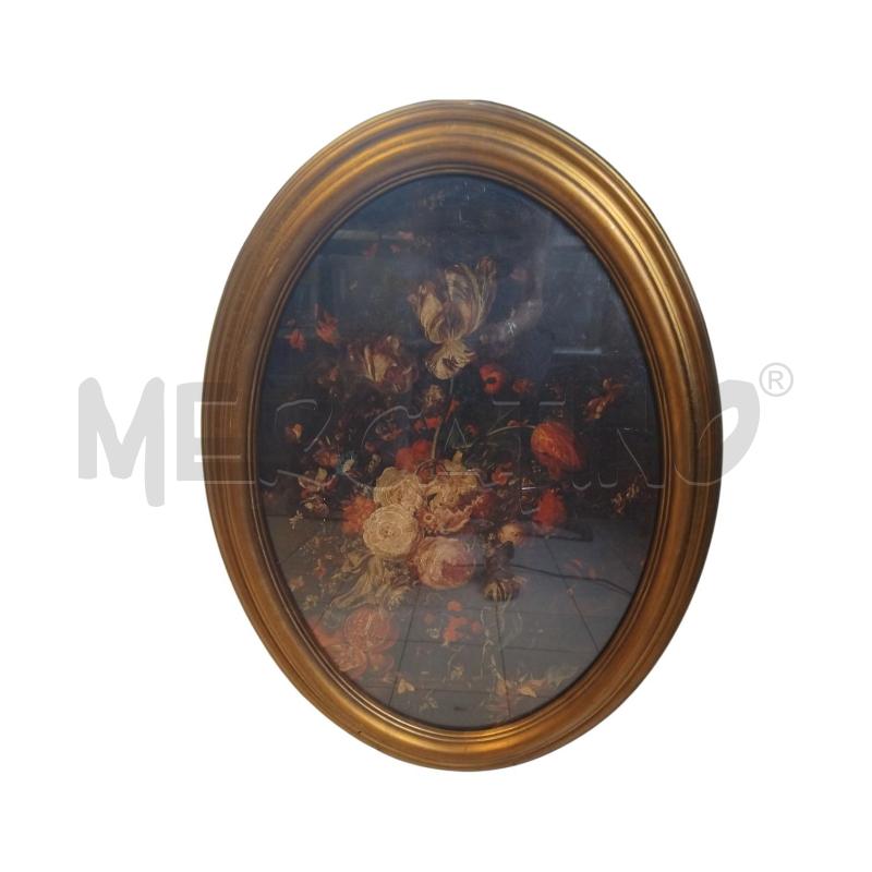 QUADRO OVALE NATURA MORTA CORNICE ORO | Mercatino dell'Usato Bernareggio 5